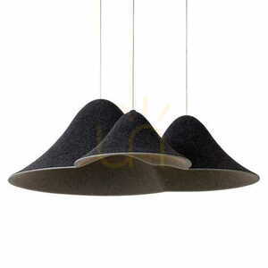 Lampa wisząca Max Light Bellmond P0565 czarno-szara filcowa LED 3-punktowa 60 cm small 2