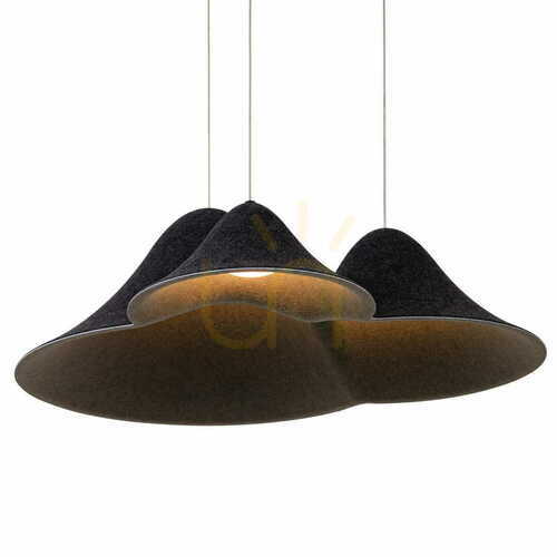 Sprawdź Lampa wisząca Max Light Bellmond P0565 czarno-szara filcowa LED 3-punktowa 60 cm