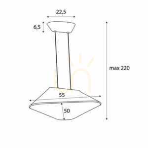 Lampa wisząca Max Light Carbon P0567 czarno-szara filcowa LED 50x55 cm small 4