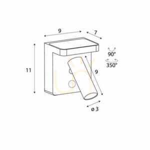 Kinkiet Max Light Lofer W0373 biały LED 7W 3000K small 4