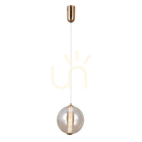 Sprawdź Lampa wisząca Italux Butero LED złota bursztynowa PND-34359-M-HBR-AMB