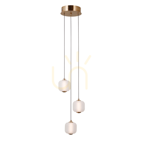 Sprawdź Lampa wisząca Italux Ganti LED złota opalowa PND-34362-3-HBR-OPAL