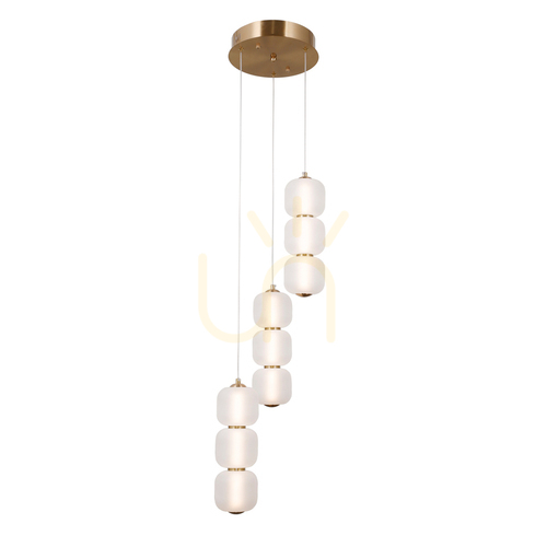 Sprawdź Lampa Wisząca Italux Ganti LED 3x20W Opal Złota PND-34362-9-HBR-OPAL