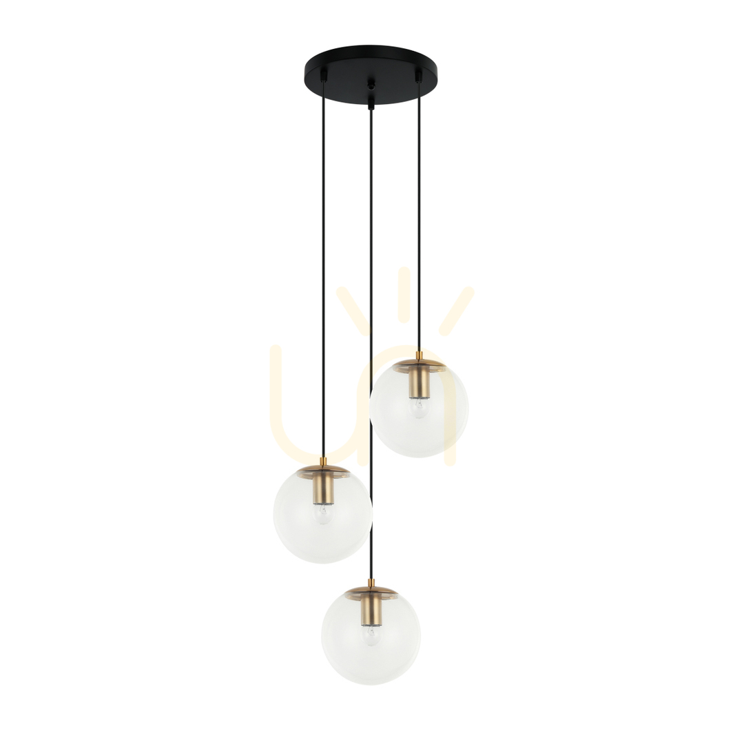 Sprawdź Lampa wisząca Italux 3-punktowa mosiądz szkło E27 PND-58867-3S-BK-BRO Lampa wisząca Italux 3-punktowa mosiądz szkło E27 PND-58867-3S-BK-BRO