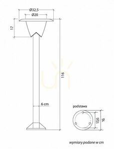 Słupek oświetleniowy SU-MA Bianca czarny 116 cm 1083-116 small 3