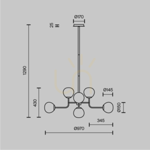 Lampa wisząca ERICH MOD221-PL-08-G Maytoni small 6