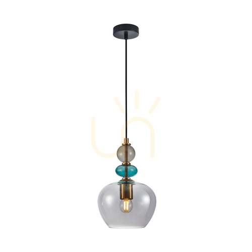 Sprawdź Lampa wisząca Italux Busco złote szkło E27 PND-30263-1A-BRO-SG