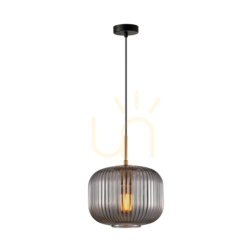 Sprawdź Lampy Wisząca Italux Gavino Dymiona Złota Szkło E27 PND-26476-1-BRO-SG