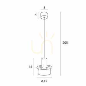 Lampa wisząca Max Light Signature P0601, mosiądz i bursztynowe szkło, LED 3000 K small 3