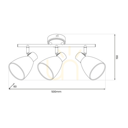 Sprawdź Lampa sufitowa JOTA 3xE14 listwa 50 cm złota białe klosze szklane ML1062 Milagro
