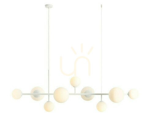 Sprawdź Lampa Wisząca Aldex Dione 9 Biała Metal i Szkło 1092N