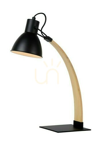 Sprawdź Lampka na biurko Lucide CURF czarna drewniana E27 LED 60W