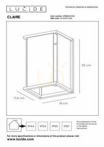 Kinkiet zewnętrzny Lucide CLAIRE antracyt E27 IP54 30 cm 27883/01/30 small 7