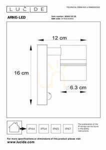 Kinkiet zewnętrzny Lucide ARNE-LED IR czarny z czujnikiem ruchu, LED GU10 5 W, IP44, 14866/05/30 small 3