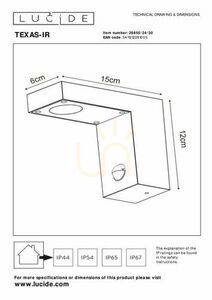 Kinkiet zewnętrzny Lucide Texas antracyt LED 6W IP54 28850/24/30 small 4