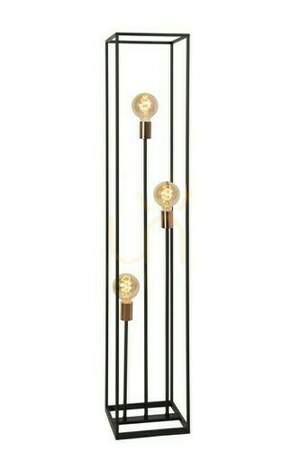 Sprawdź Lampa podłogowa Lucide ARTHUR czarna miedziana metalowa vintage 3xE27 140 cm 08724/03/30