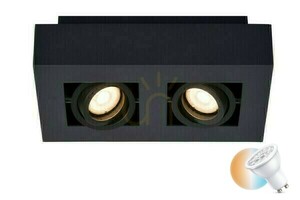 Downlight Lucide Xirax 2xGU10 LED czarny aluminium 09119/11/30 small 0