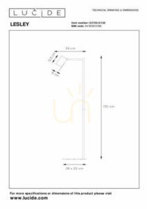 Lampa podłogowa Lucide LESLEY czarna metalowa nowoczesna 130 cm 03725/01/30 small 7