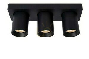 Downlight Lucide NIGEL 3x GU10 LED czarny aluminium IP20 30 cm small 10