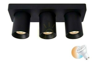 Downlight Lucide NIGEL 3x GU10 LED czarny aluminium IP20 30 cm small 0