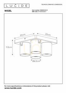 Downlight Lucide Nigel 4x GU10 LED biały 20 cm IP20 small 7