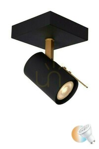 Kinkiet i spot sufitowy Lucide GRONY czarny ze złotym akcentem LED GU10 5 W 10 cm 17998/05/30 small 0