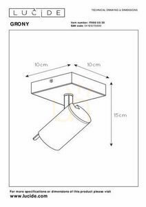 Kinkiet i spot sufitowy Lucide GRONY czarny ze złotym akcentem LED GU10 5 W 10 cm 17998/05/30 small 4