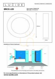 Plafon łazienkowy LED Lucide BRICE-LED czarny IP44 18 cm 28116/18/30 small 3
