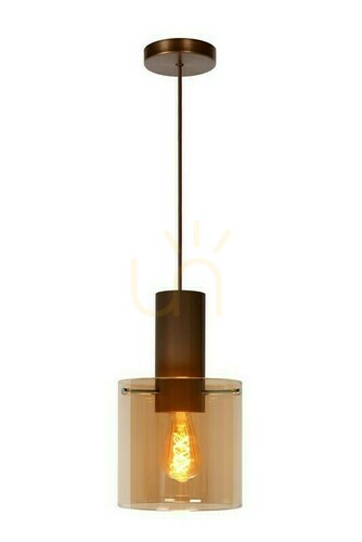 Sprawdź Lampa wisząca Lucide Toledo miedziana szkło 20 cm retro 74405/01/62