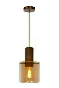 Lampa wisząca Lucide Toledo miedziana szkło 20 cm retro 74405/01/62 small 0