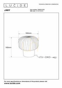 Lampa stołowa Lucide Jany złota szklana 18 cm E14 78595/01/02 small 5