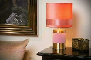 Lampa stołowa Lucide Extravaganza Frizzle różowo-złota retro 32 cm 10500/81/66 small 2
