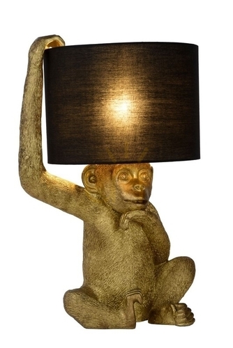 Sprawdź Lampa stołowa Lucide Extravaganza Chimp czarna złota 45 cm E14