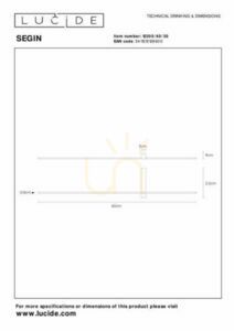 Kinkiet Lucide Segin LED 6W 60 cm czarny aluminium 12200/60/30 small 3