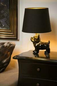 Lampa stołowa Lucide Extravaganza Sir Winston czarna porcelana len E14 31,5 cm small 3