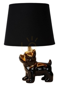 Lampa stołowa Lucide Extravaganza Sir Winston czarna porcelana len E14 31,5 cm small 0