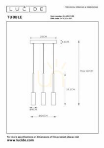 Lampa wisząca Lucide TUBULE czarna LED 26 cm aluminiowa 24401/21/30 small 6