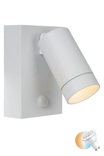 Sprawdź Kinkiet zewnętrzny Lucide TAYLOR biały aluminiowy z czujnikiem ruchu 09831/01/31
