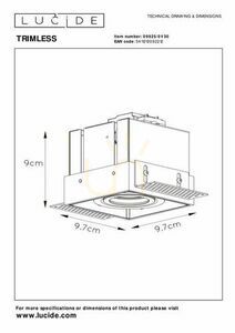 Oczko sufitowe wpuszczane Lucide Trimless 09925/01/30 czarne aluminium small 3