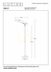 Lampa podłogowa Lucide Gilly biała LED metal nowoczesna 36712/05/31 small 1