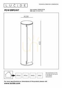 Słupek oświetleniowy Lucide POWERPOINT antracyt aluminium IP44 40 cm 27849/02/29 small 11