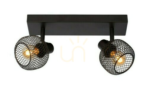 Sprawdź Reflektorek Lucide MAREN czarny metalowy 2xE14 LED vintage 77978/02/30