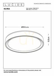 Plafon Lucide NURIA biały LED 36W 50 cm akryl 79182/36/31 small 7