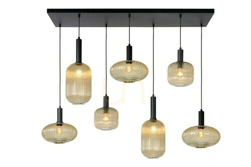Sprawdź Lampa wisząca Lucide Maloto złota 7xE27 retro 130 cm 45386/07/62