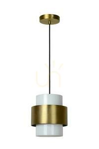Lampa wisząca Lucide FIRMIN 45497/20/02, szkło opalowe z opaską mosiężną, Ø 20 cm, E27, retro small 1