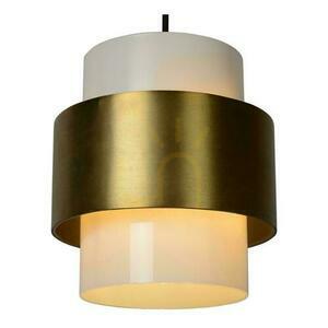 Lampa wisząca Lucide FIRMIN 45497/20/02, szkło opalowe z opaską mosiężną, Ø 20 cm, E27, retro small 6