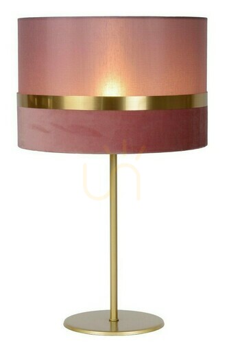 Sprawdź Lampa stołowa Lucide Extravaganza Tusse różowa złota len E27 50 cm 10509/81/66