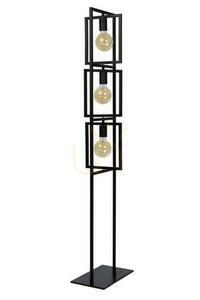 Lampa podłogowa Lucide LUUK czarna metalowa vintage 3xE27 145 cm 00726/03/30 small 1