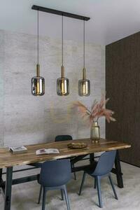 Lampa wisząca Lucide Joanet 3xE27 szara złota szkło metal 110 cm small 2