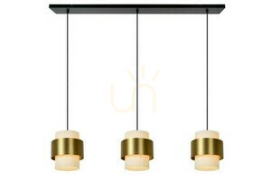Lampa wisząca Lucide Firmin 3xE27 złota szkło stal retro 110 cm small 0